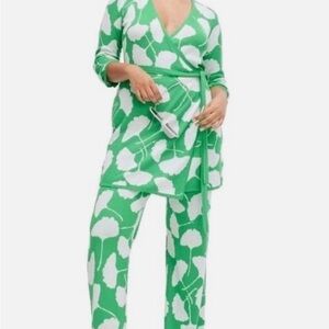 Diane Von Furstenberg x Target XXS Ginkgo Green Sweater Top Knit Flare Pants Set